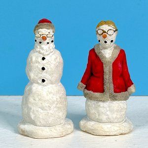 RARE Vintage Lemax Kmart Hearthside‎ Christmas Village Mr & Mrs Santa Snowman